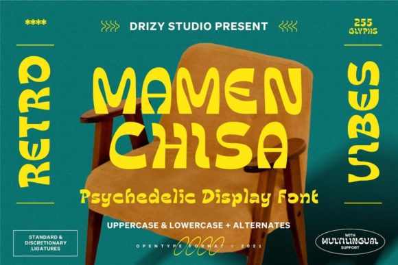Mamenchisa Font: A Psychedelic Display Typeface for Digital Branding