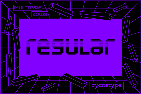 MultiType Rows Regular Font for Trendy Branding and Display Designs